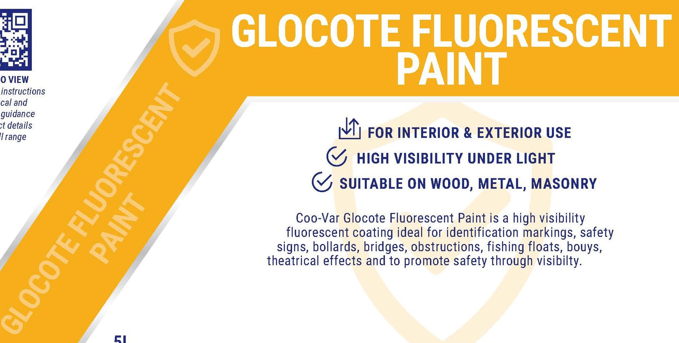 Coo-Var Glocote Fluorescent High Visibility Paint Label Front