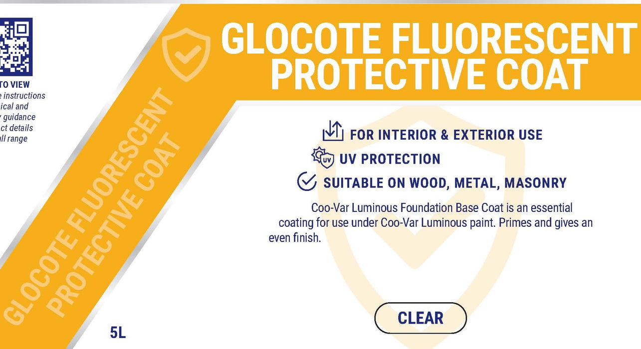 Coo-Var Glocote Fluorescent Clear Protective Coat Label Front