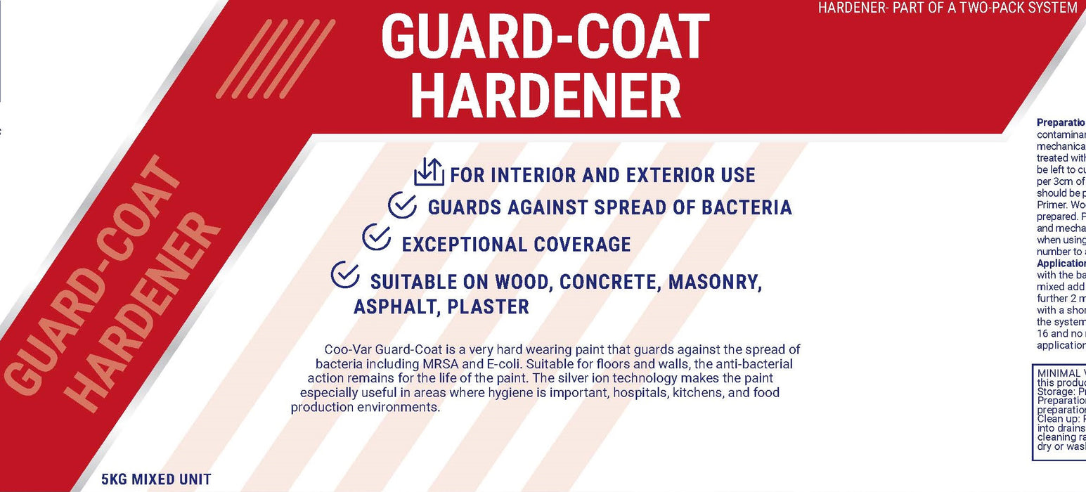 Coo-Var Guardcoat Antibacterial Paint Coating For Walls and Floors Hardener Label Front