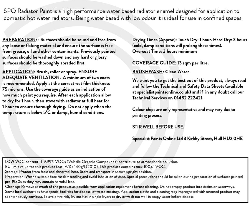 SPO Radiator Paint Label Back