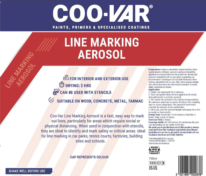 Line Marking Aerosol Label Front close up